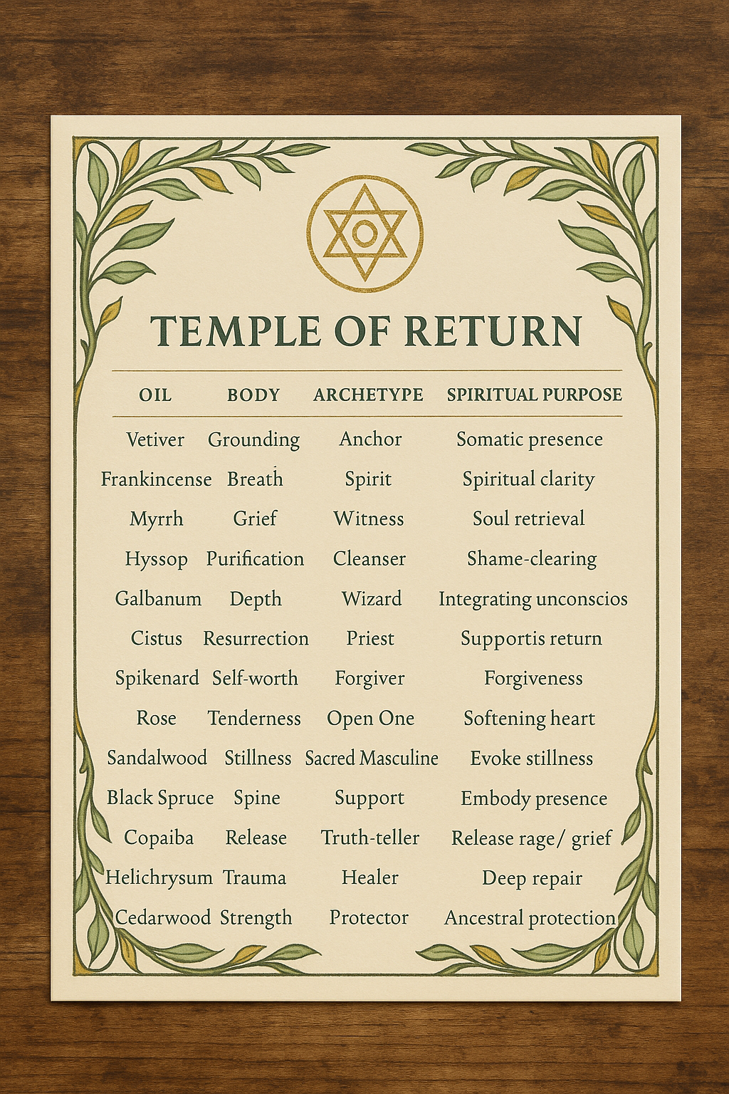 Temple of Return: Anointing Oil for the Sacred Masculine