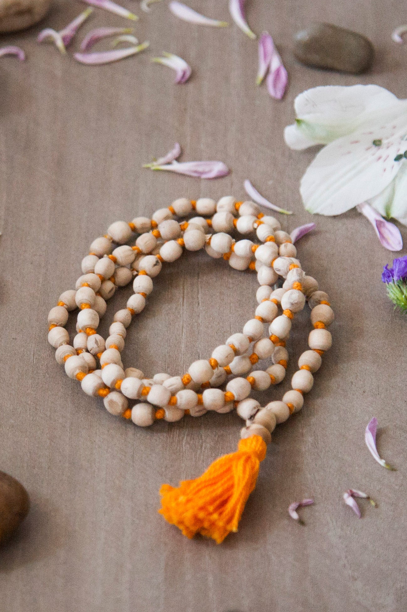 WHOLESALE - Tulsi Malas - Orange Tassel