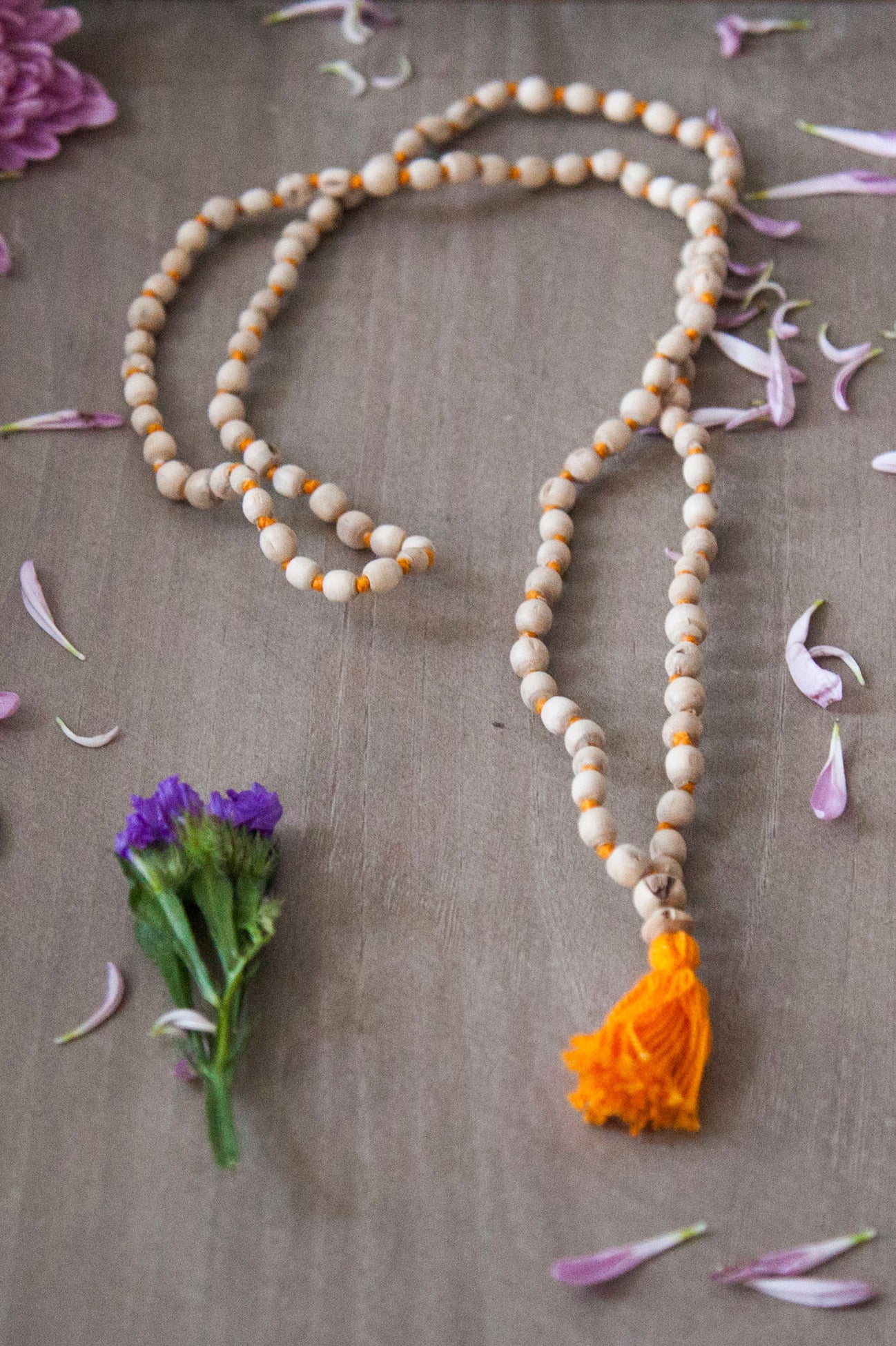 WHOLESALE - Tulsi Malas - Orange Tassel