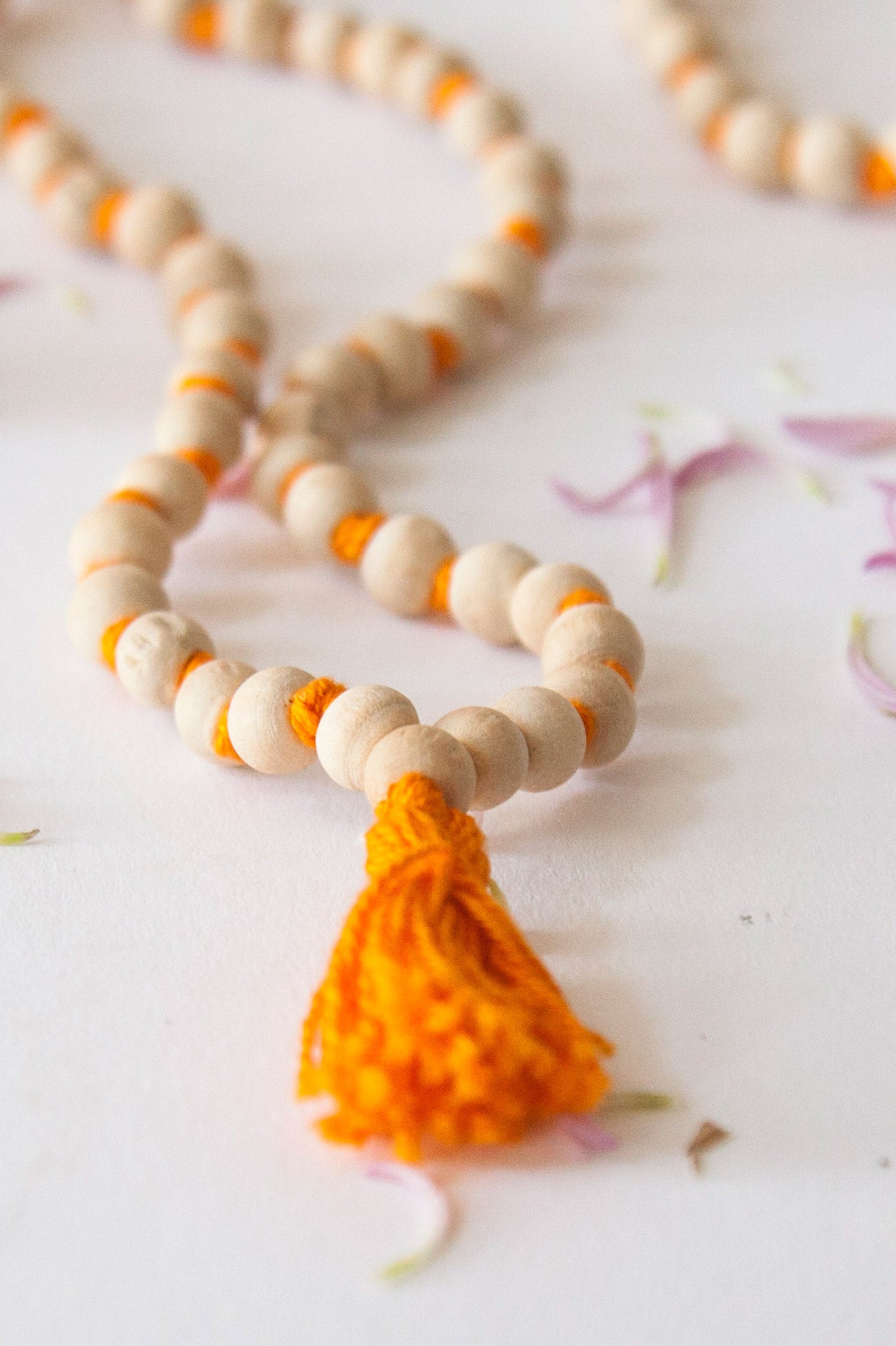 WHOLESALE - Tulsi Malas - Orange Tassel